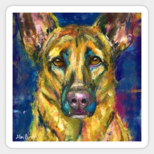 Colorful German Shepherd Artistic Painting Sticker